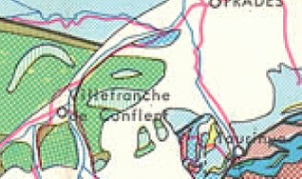 Carte géologique détaillée à 1/200 000 de la partie orientale des Pyrénées hercyniennes (AZOPRO, 1963)
